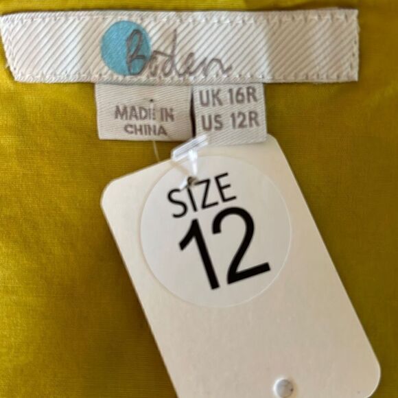 Boden Mimosa Yellow Paisley Garden Leila Shirt Dress 12 - Picture 10 of 12